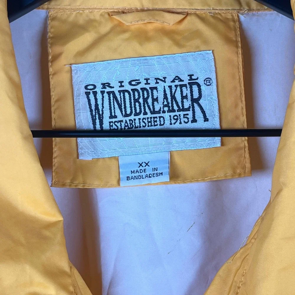 Vintage Original‎ Windbreaker Men's Yellow Lightweight Zip Jacket Size XX